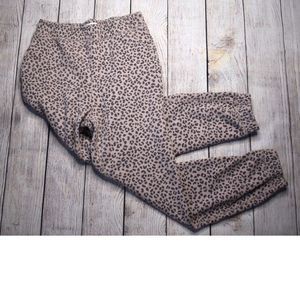 Abercrombie and Fitch Soft High Rise Sweatpants Brown Leopard Womens Medium
